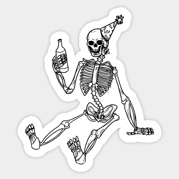 Wasted - Halloween Party Skeleton Sticker by georgiagoddard